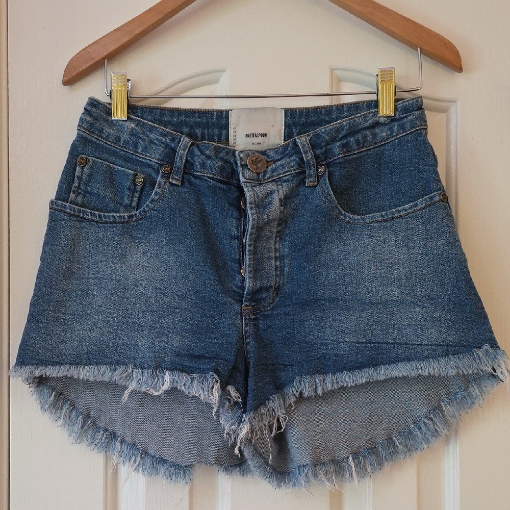 One Teaspoon Bonita Frayed Hem Jean Shorts